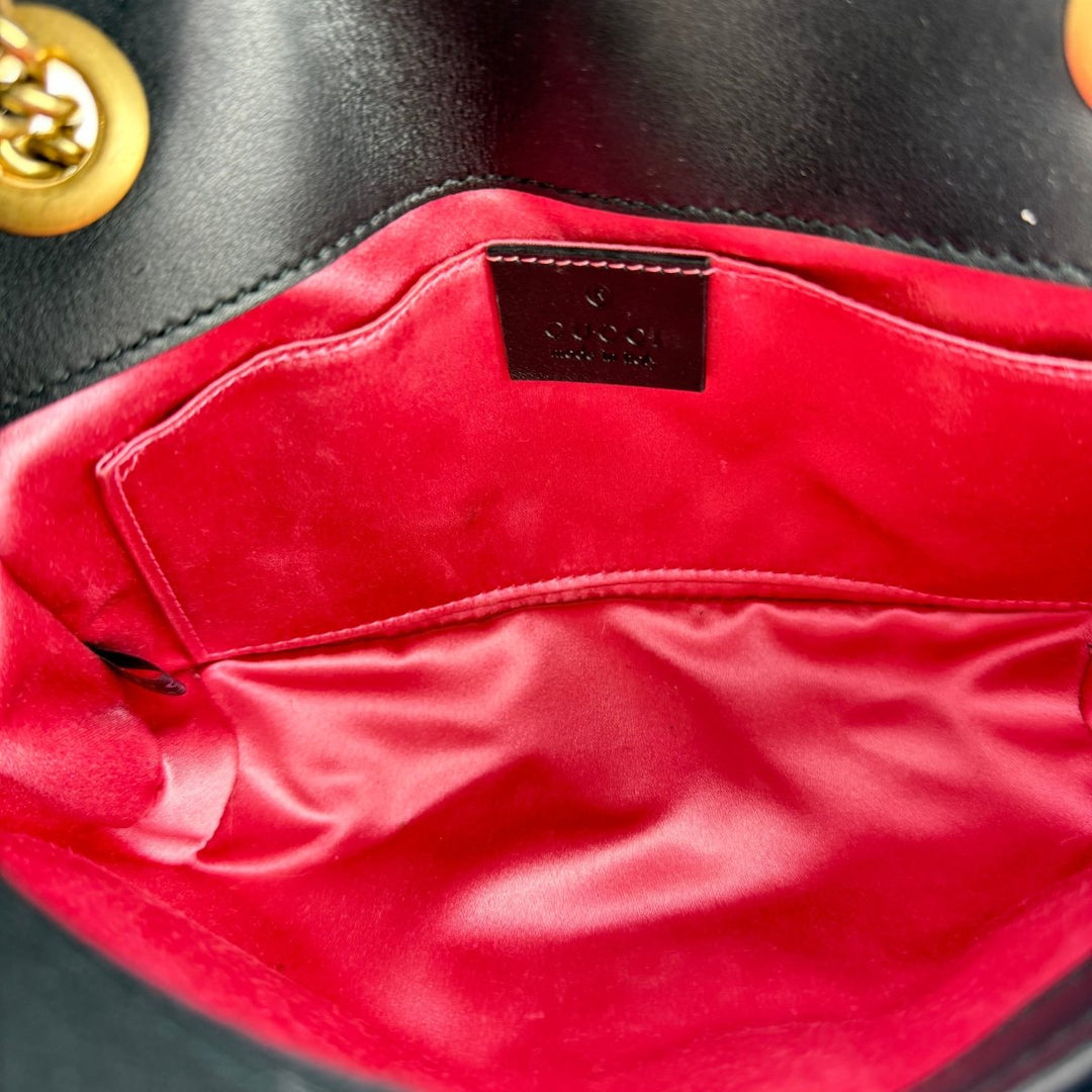 Gucci GG Marmont Black Velvet Mini Handbag - Lux Central