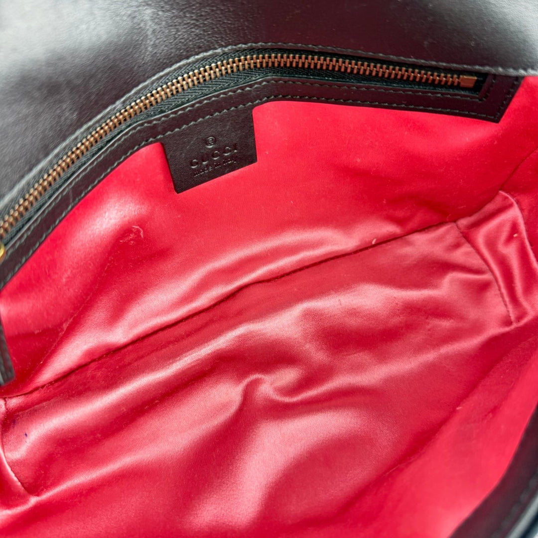 Gucci GG Marmont Black Velvet Small Handbag - Lux Central