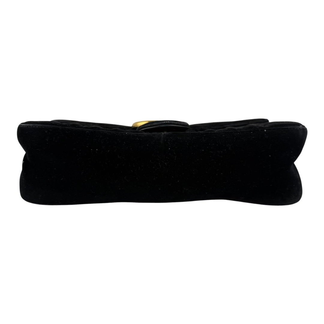 Gucci GG Marmont Black Velvet Small Handbag - Lux Central