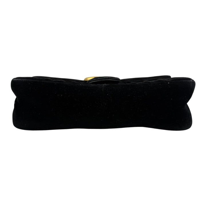 Gucci GG Marmont Black Velvet Small Handbag - Lux Central