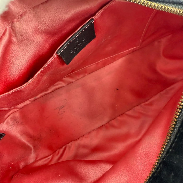 Gucci GG Marmont Black Velvet Small Handbag - Lux Central