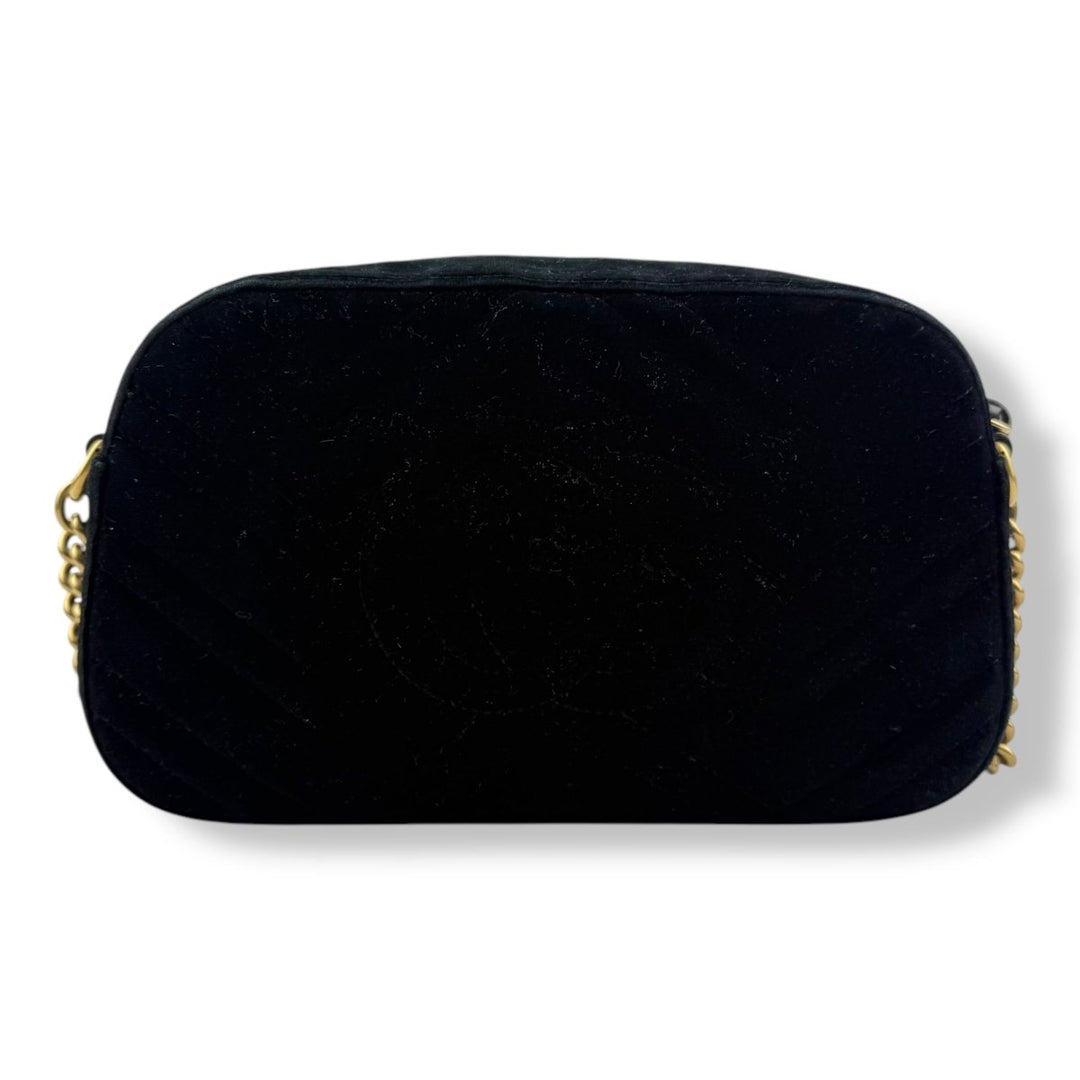 Gucci GG Marmont Black Velvet Small Handbag - Lux Central