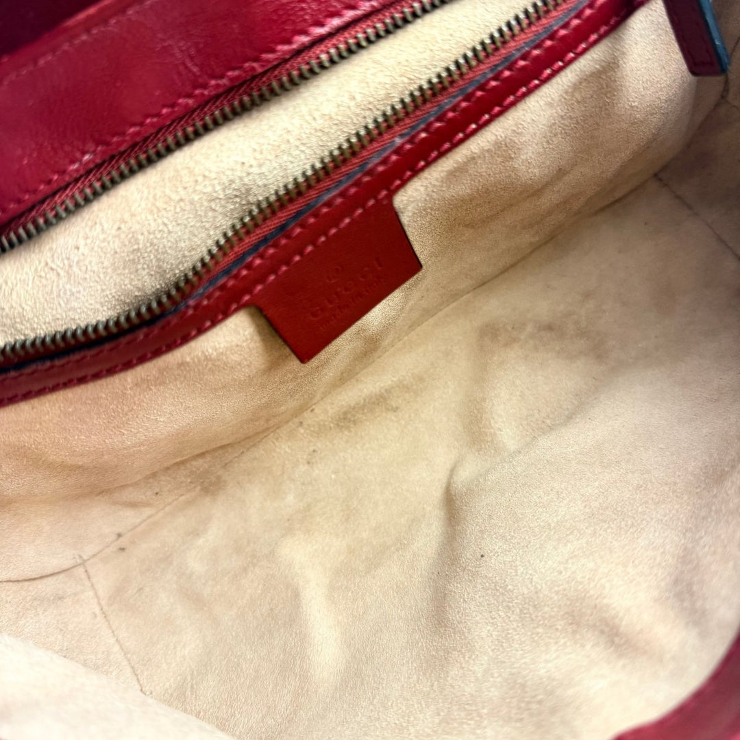 Gucci GG Marmont Black/Red Leather Small Handbag - Lux Central