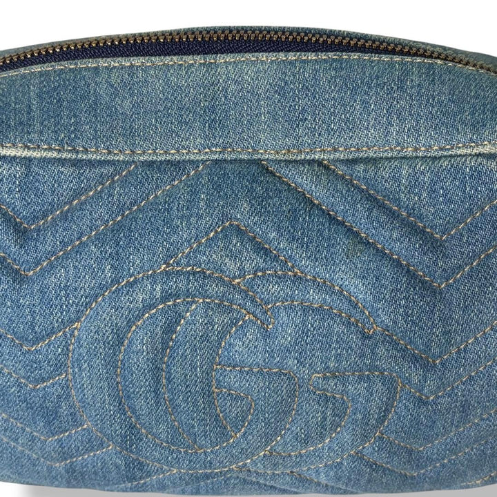 Gucci GG Marmont Blue Denim Small Handbag - Lux Central