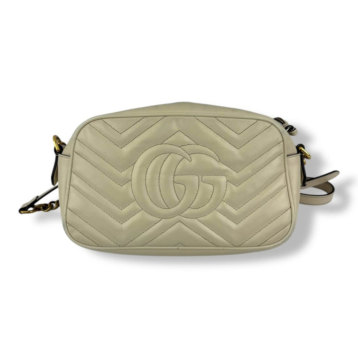 Gucci GG Marmont Cream Leather Small Handbag - Lux Central