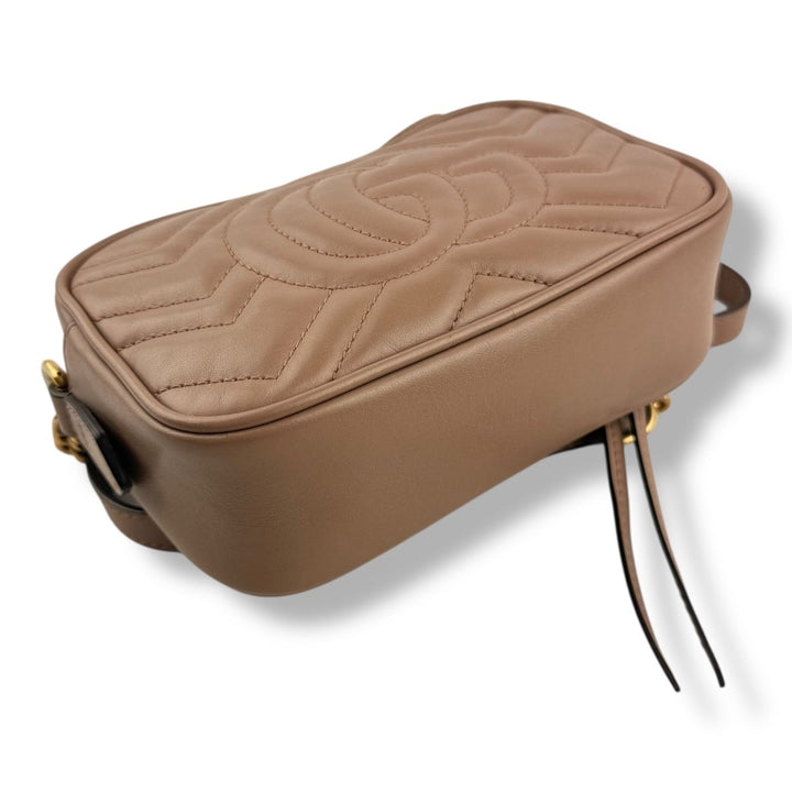 Gucci GG Marmont Dusty Pink Leather Mini Handbag - Lux Central