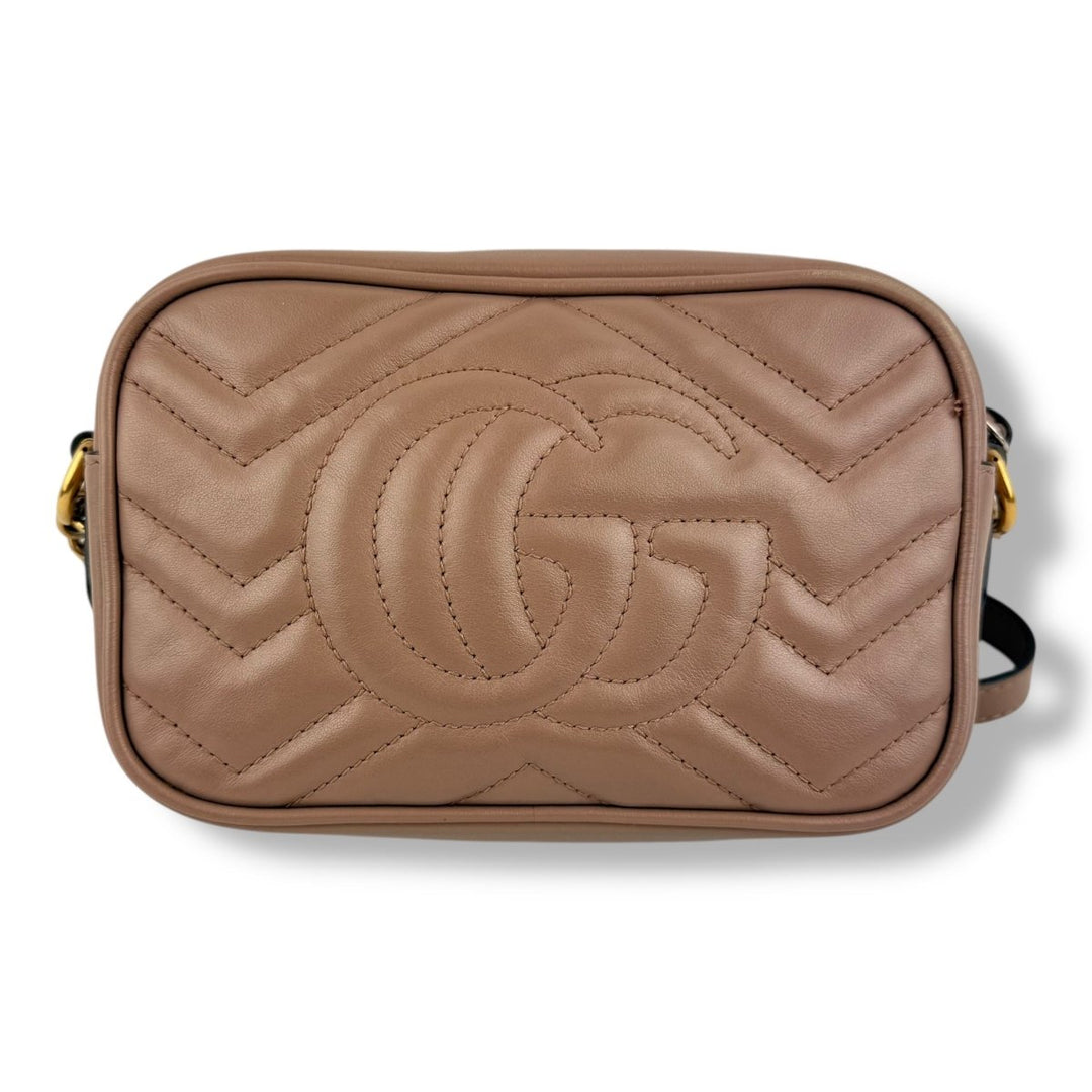 Gucci GG Marmont Dusty Pink Leather Mini Handbag - Lux Central