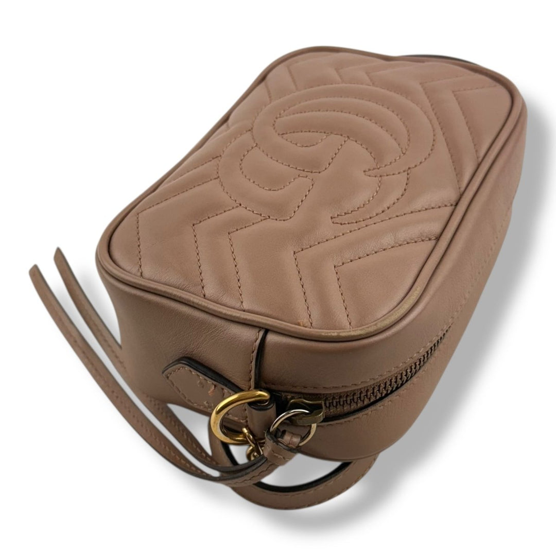 Gucci GG Marmont Dusty Pink Leather Mini Handbag - Lux Central