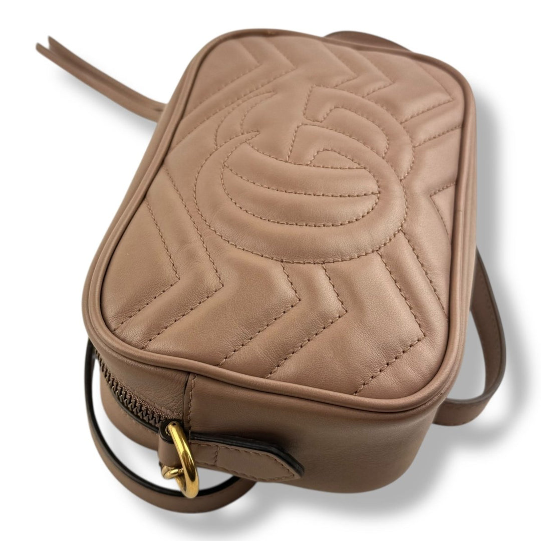 Gucci GG Marmont Dusty Pink Leather Mini Handbag - Lux Central