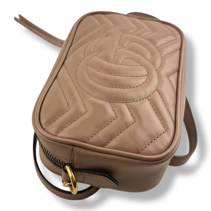 Gucci GG Marmont Dusty Pink Leather Mini Handbag - Lux Central