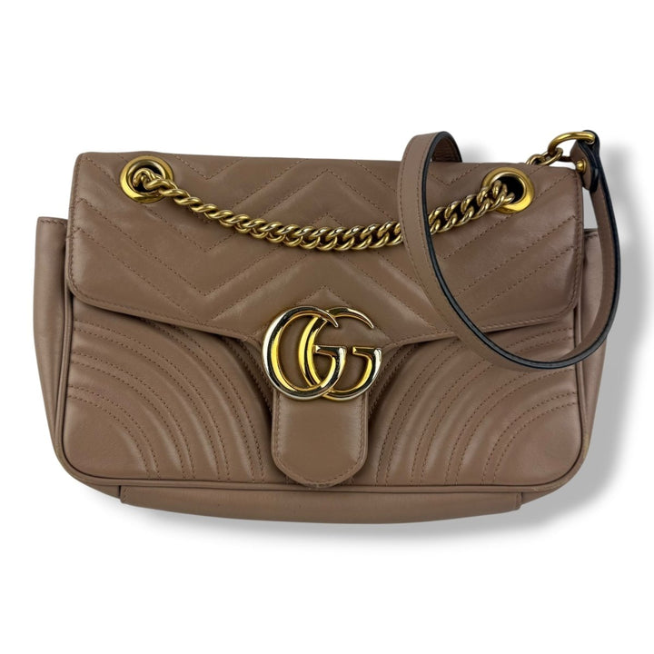 Gucci GG Marmont Dusty Pink Leather Small Handbag - Lux Central
