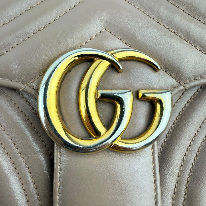 Gucci GG Marmont Dusty Pink Leather Small Handbag - Lux Central