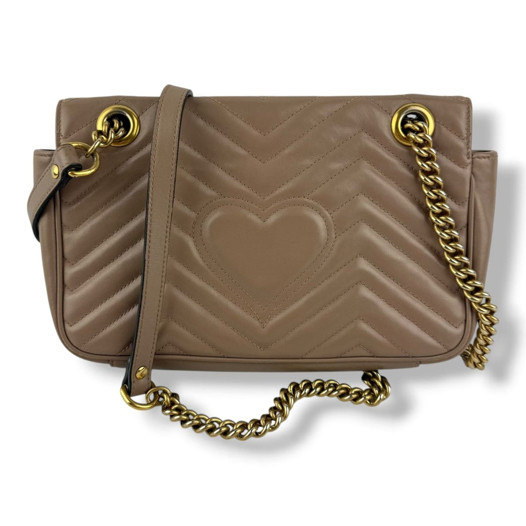 Gucci GG Marmont Dusty Pink Leather Small Handbag - Lux Central