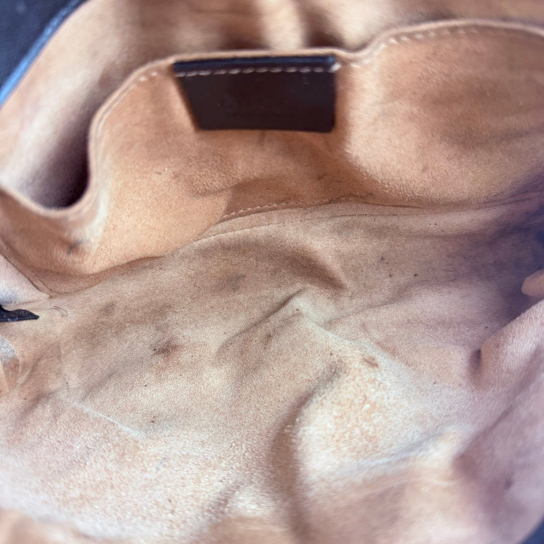 Gucci GG Marmont Flap Black Leather Mini Handbag - Lux Central