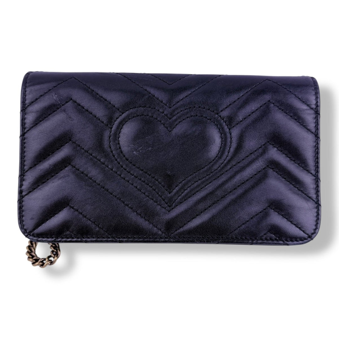 Gucci GG Marmont Flap Black Leather Mini Handbag - Lux Central