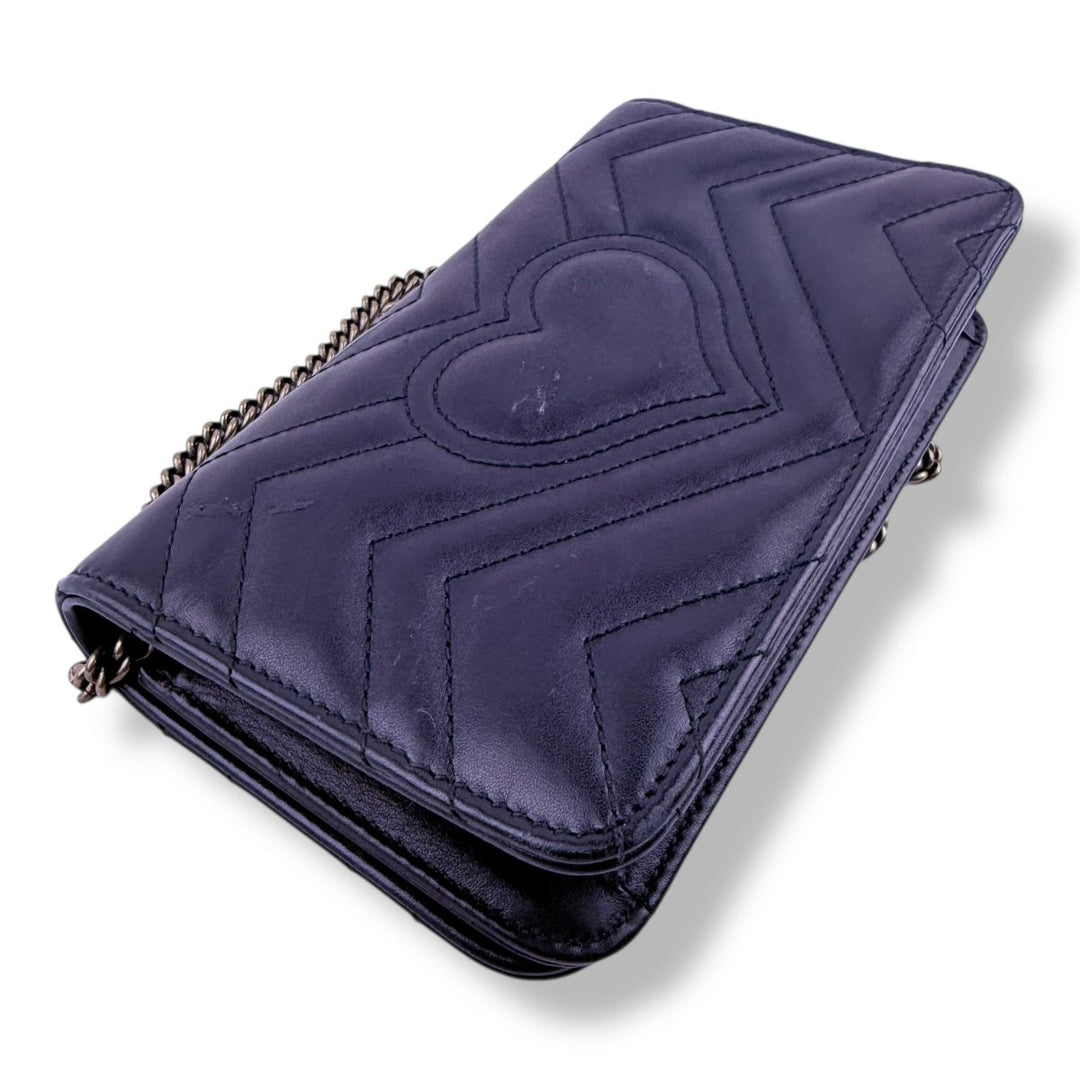 Gucci GG Marmont Flap Black Leather Mini Handbag - Lux Central