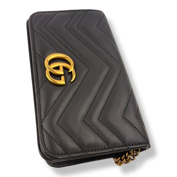 Gucci GG Marmont Flap Black Leather Mini Handbag - Lux Central