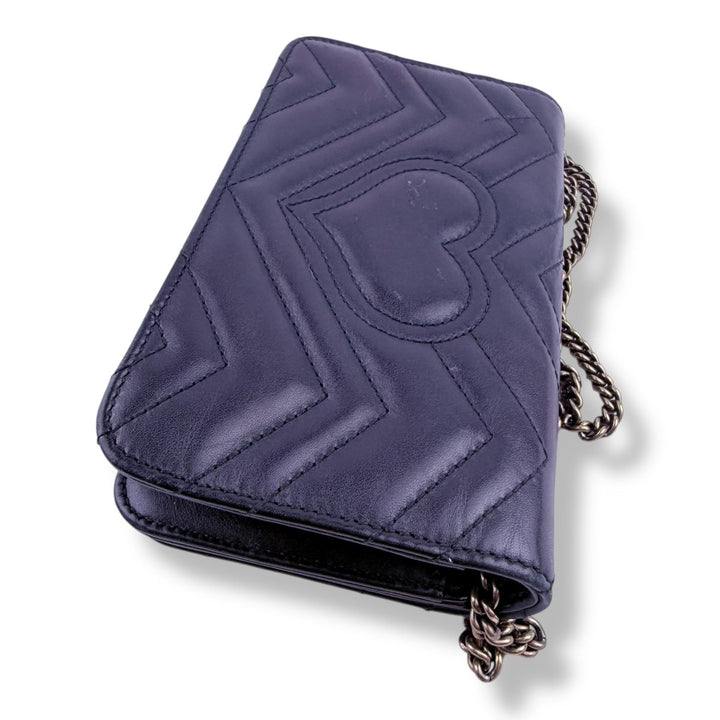 Gucci GG Marmont Flap Black Leather Mini Handbag - Lux Central