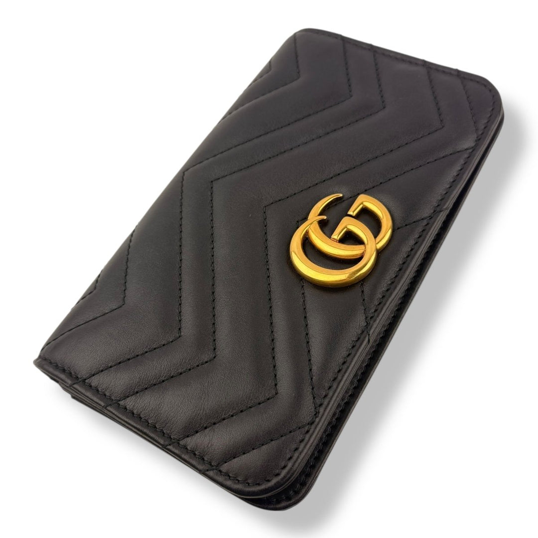 Gucci GG Marmont Flap Black Leather Mini Handbag - Lux Central