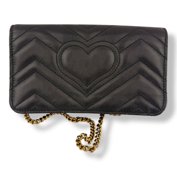 Gucci GG Marmont Flap Black Leather Mini Handbag - Lux Central