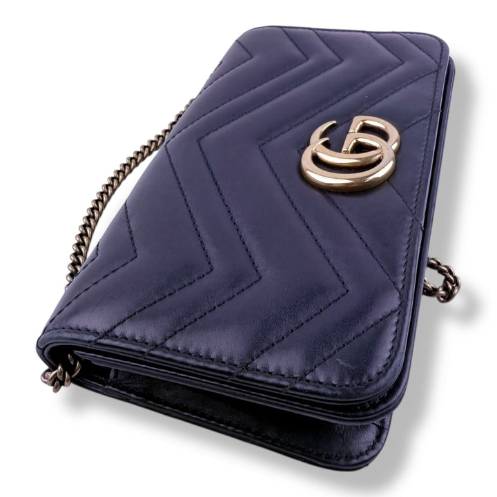 Gucci GG Marmont Flap Black Leather Mini Handbag - Lux Central