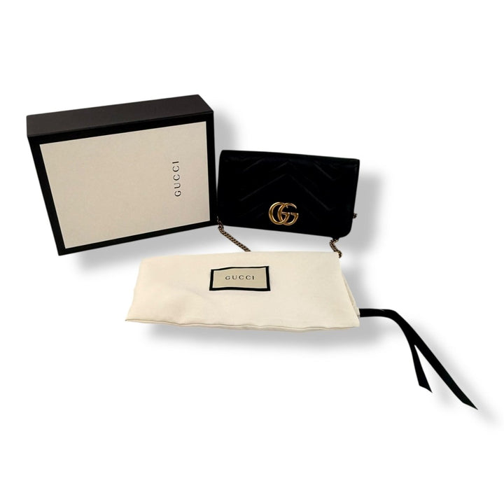 Gucci GG Marmont Flap Black Leather Mini Handbag - Lux Central