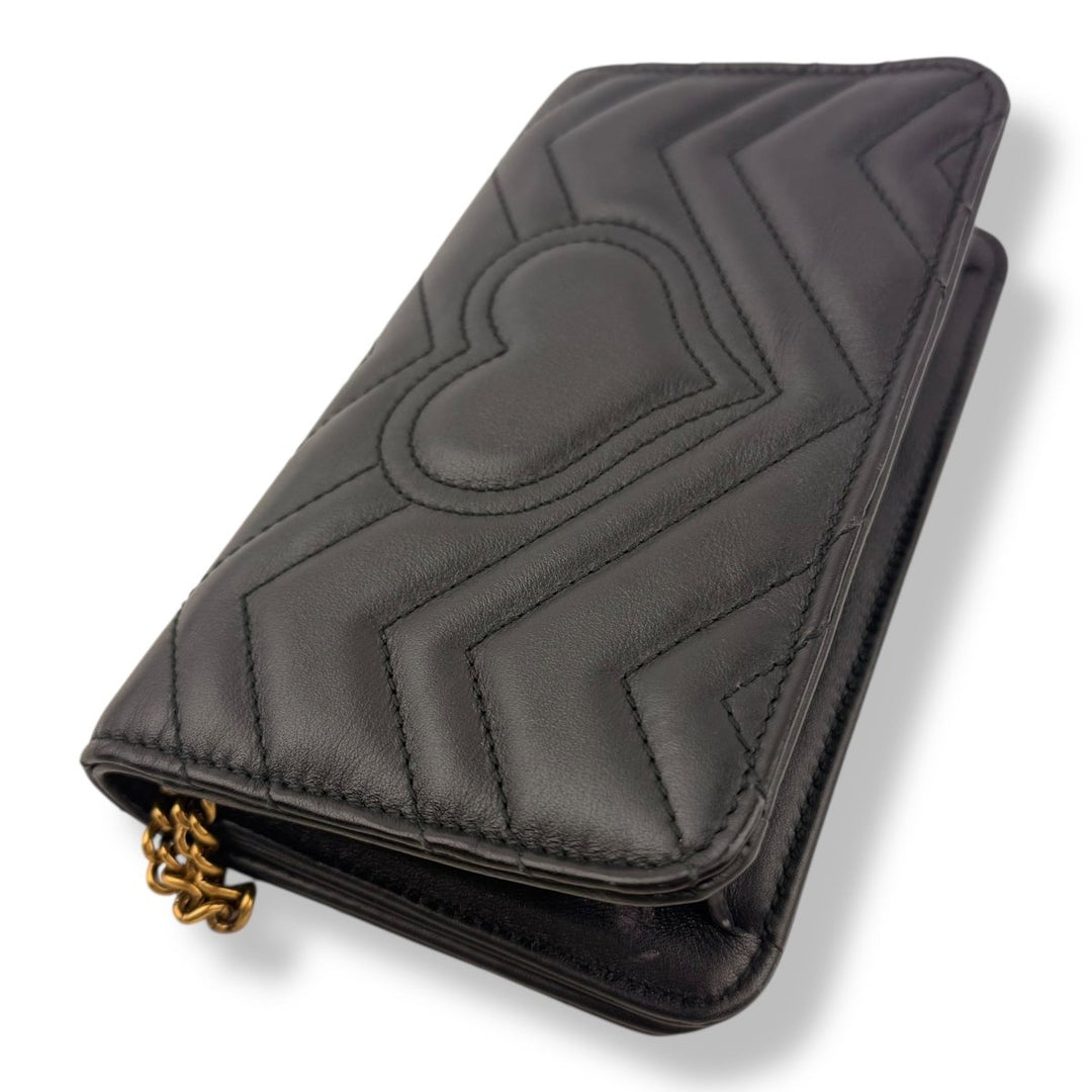 Gucci GG Marmont Flap Black Leather Mini Handbag - Lux Central