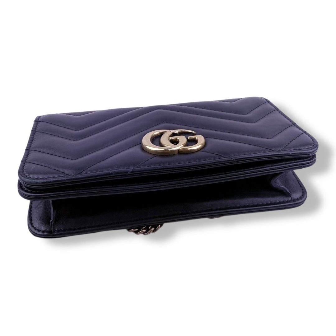 Gucci GG Marmont Flap Black Leather Mini Handbag - Lux Central