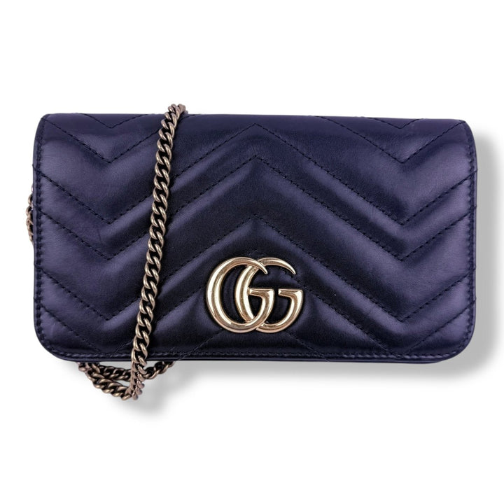 Gucci GG Marmont Flap Black Leather Mini Handbag - Lux Central