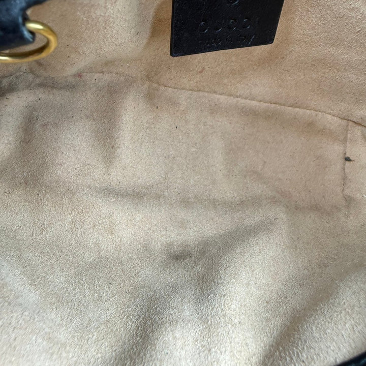 Gucci GG Marmont Flap Black Leather Super Mini Handbag - Lux Central
