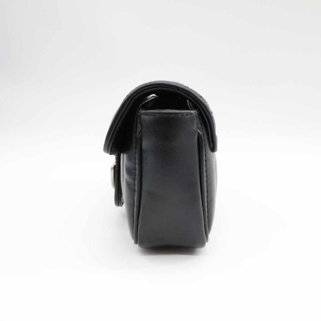 Gucci GG Marmont Flap Black Leather Super Mini Handbag - Lux Central