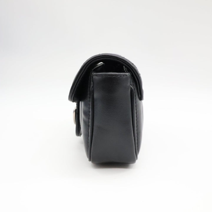 Gucci GG Marmont Flap Black Leather Super Mini Handbag - Lux Central
