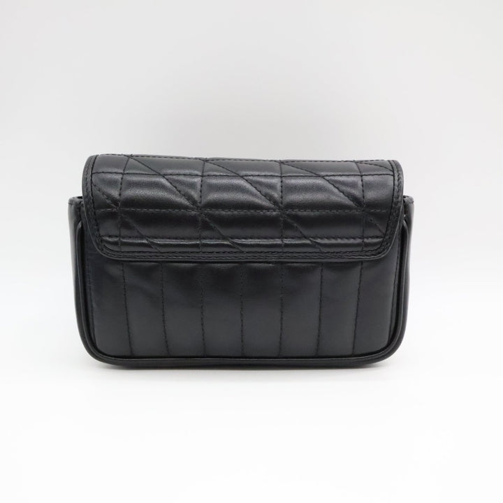 Gucci GG Marmont Flap Black Leather Super Mini Handbag - Lux Central