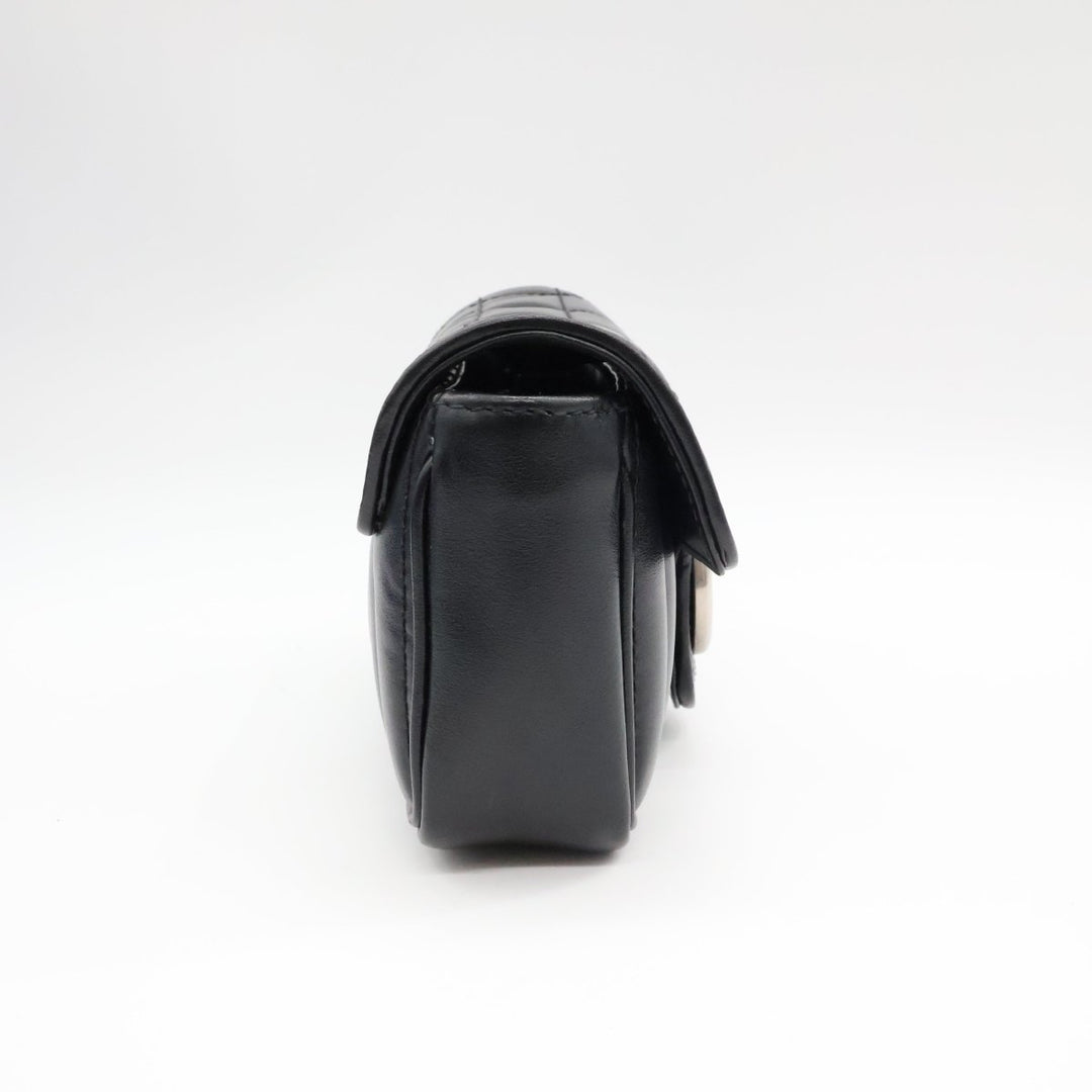 Gucci GG Marmont Flap Black Leather Super Mini Handbag - Lux Central