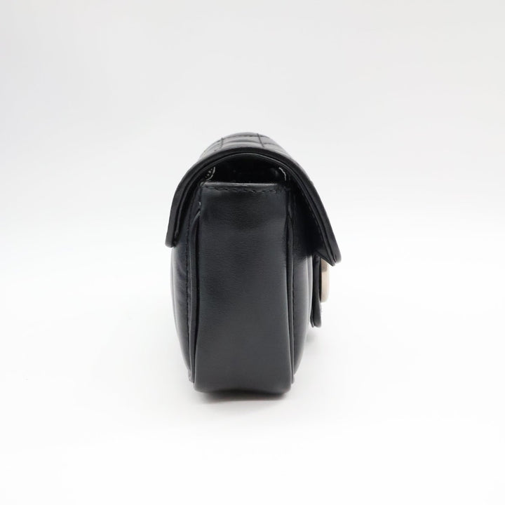 Gucci GG Marmont Flap Black Leather Super Mini Handbag - Lux Central