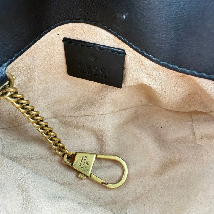 Gucci GG Marmont Flap Black Leather Super Mini Handbag - Lux Central