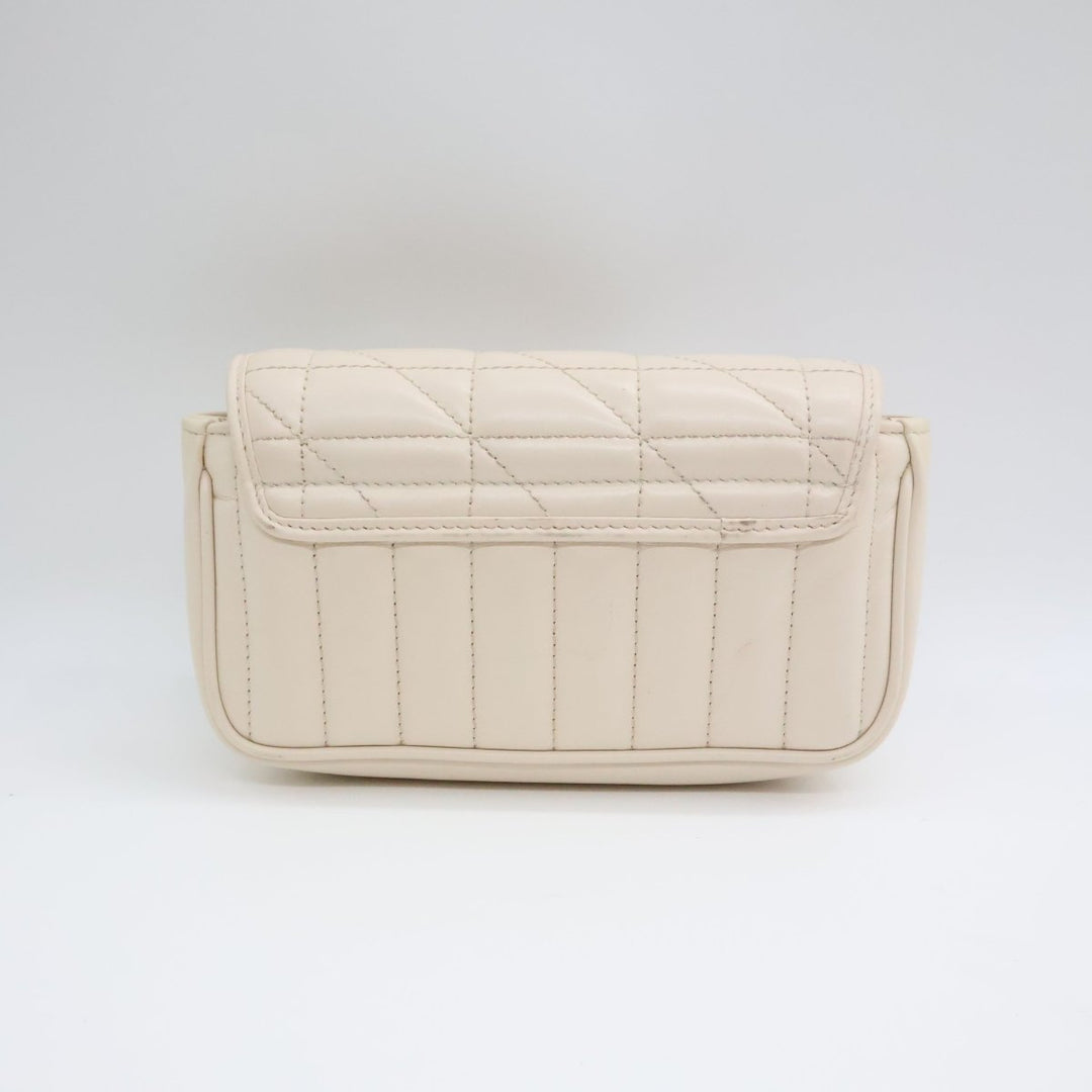 Gucci GG Marmont Flap White Leather Super Mini Handbag - Lux Central