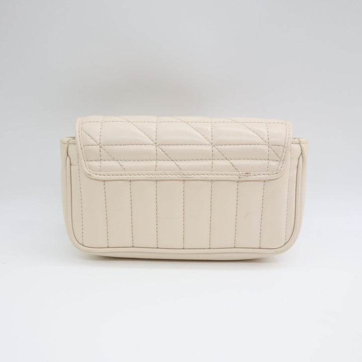 Gucci GG Marmont Flap White Leather Super Mini Handbag - Lux Central