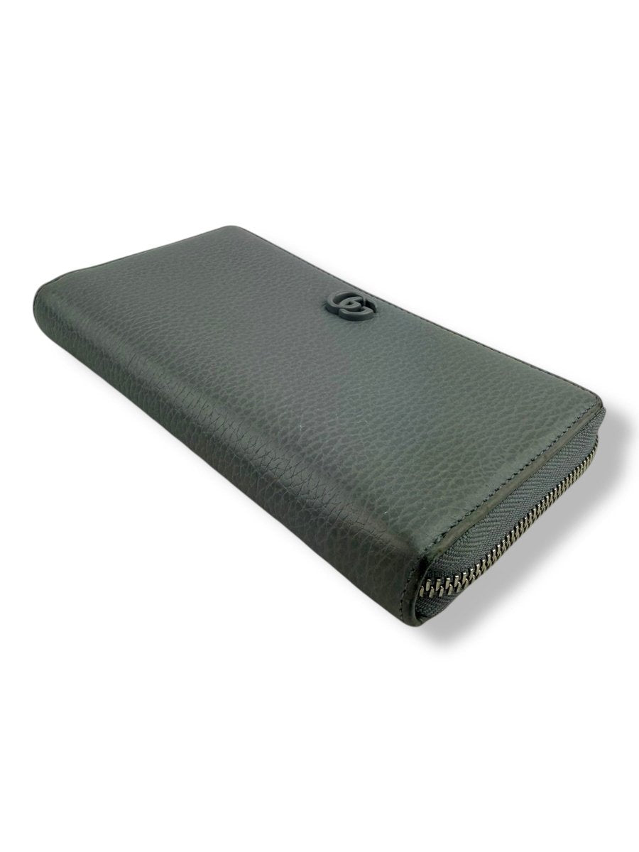 Gucci GG Marmont Grey Leather Zip Around Wallet - Lux Central