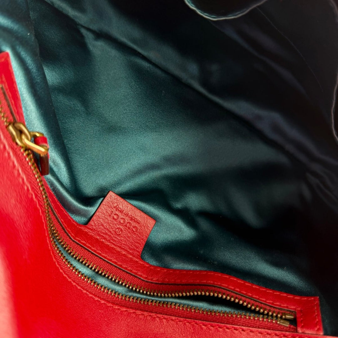 Gucci GG Marmont Large Flap Red Velvet Mini Handbag - Lux Central