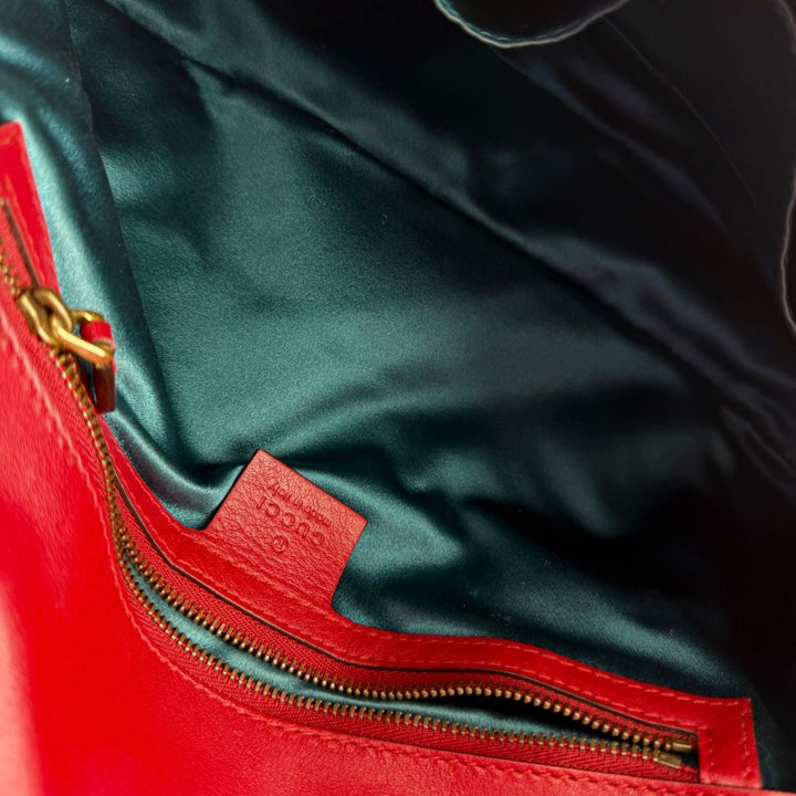 Gucci GG Marmont Large Flap Red Velvet Mini Handbag - Lux Central