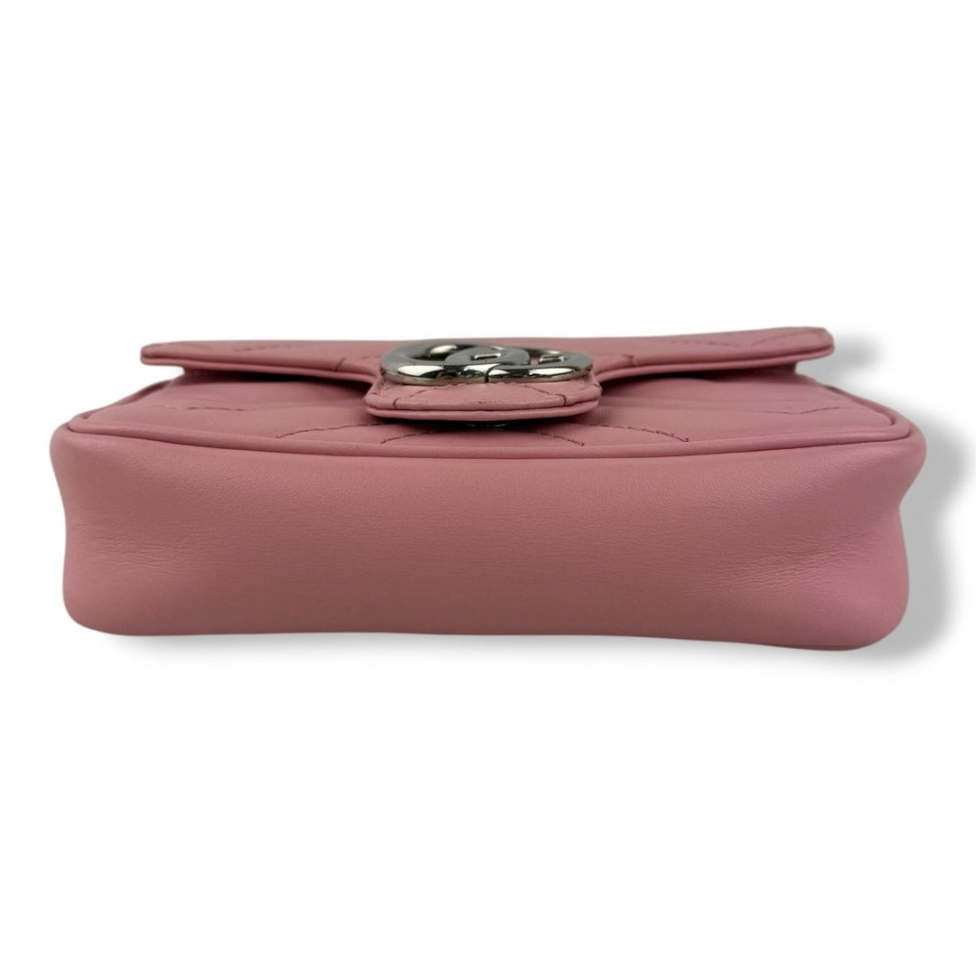 Gucci GG Marmont Pink Leather Super Mini Handbag - Lux Central