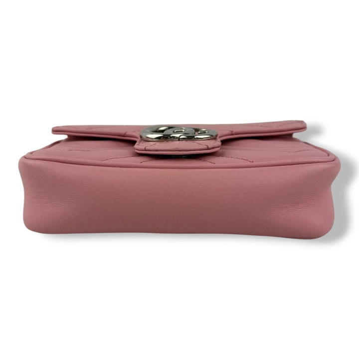 Gucci GG Marmont Pink Leather Super Mini Handbag - Lux Central