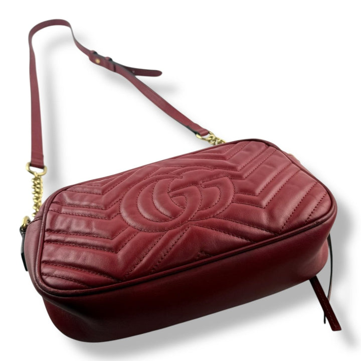 Gucci GG Marmont Red Leather Small Handbag - Lux Central