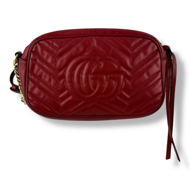 Gucci GG Marmont Red Leather Small Handbag - Lux Central