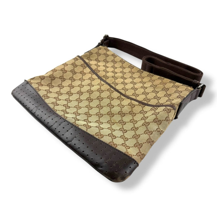 Gucci GG Monogram Beige Brown Large Crossbody Bag - Lux Central