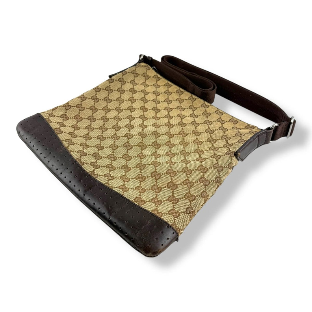Gucci GG Monogram Beige Brown Large Crossbody Bag - Lux Central