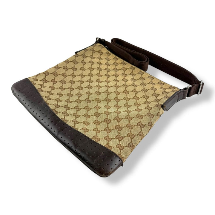 Gucci GG Monogram Beige Brown Large Crossbody Bag - Lux Central