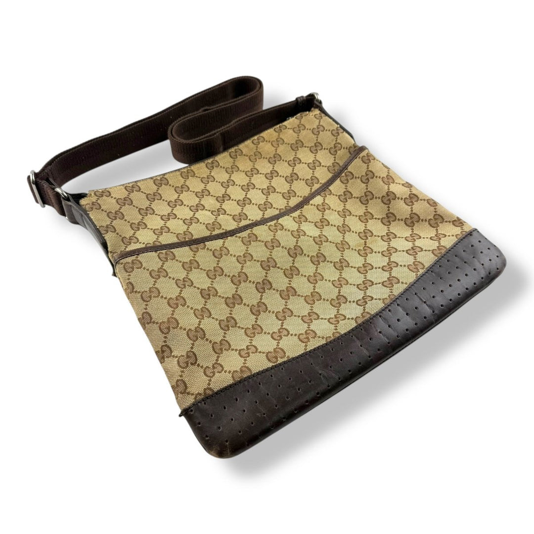 Gucci GG Monogram Beige Brown Large Crossbody Bag - Lux Central