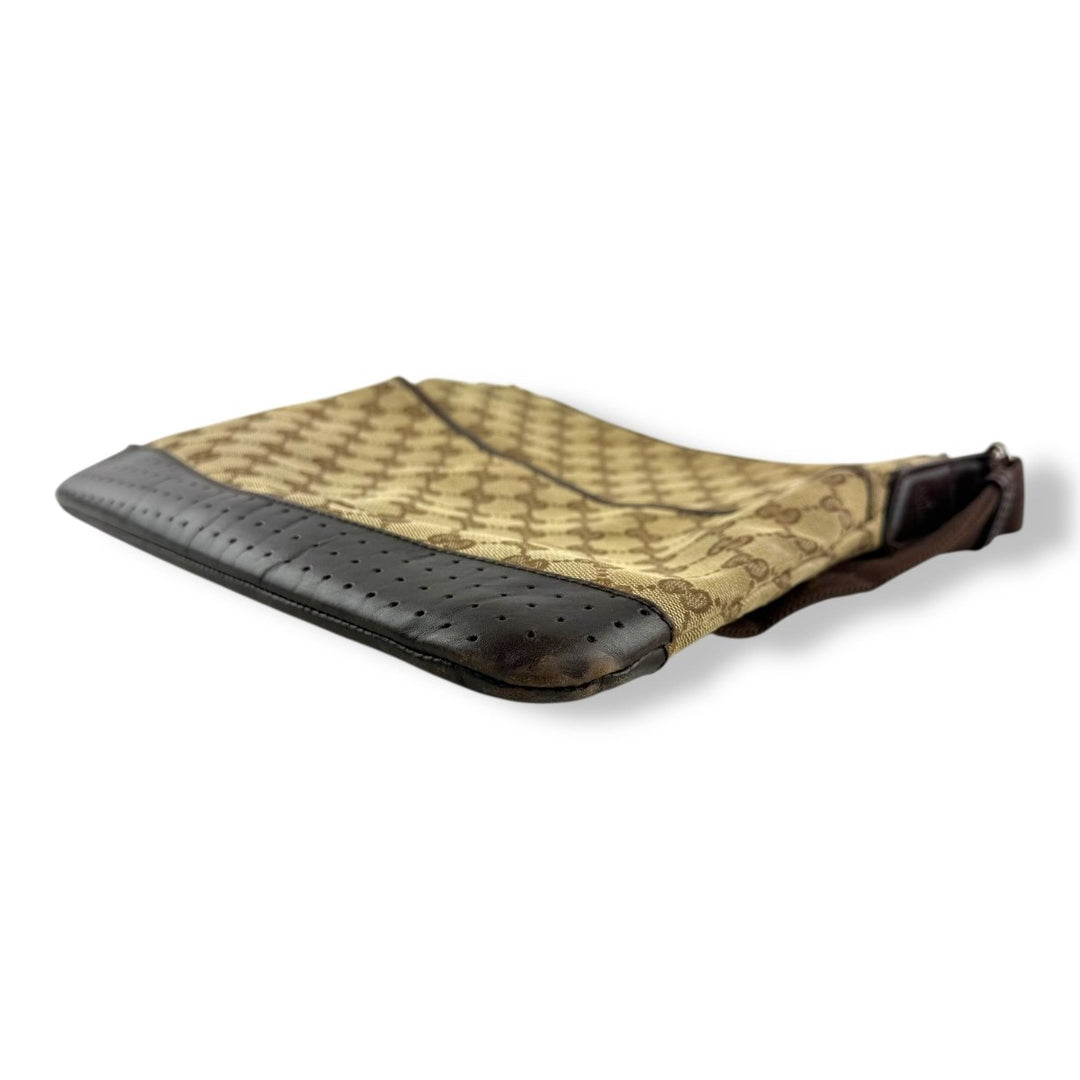Gucci GG Monogram Beige Brown Large Crossbody Bag - Lux Central